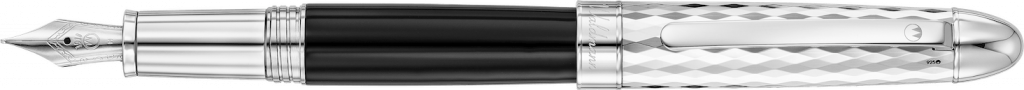 3090 - Precieux Black Wave Pattern Fountain Pen Stell Nib