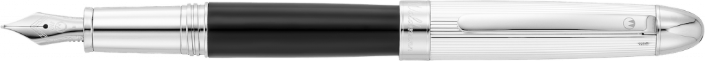 6995 - Precieux Black Pinstripe Pattern Fountain Pen Stell Nib